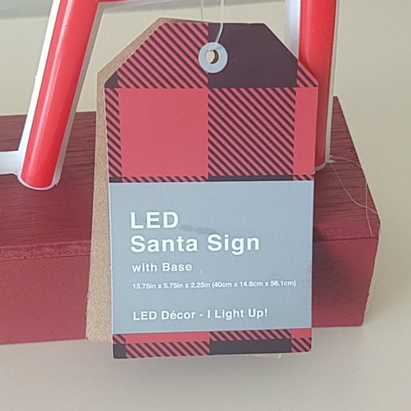 LED Santa Sign With Base - Picture 4 of 5